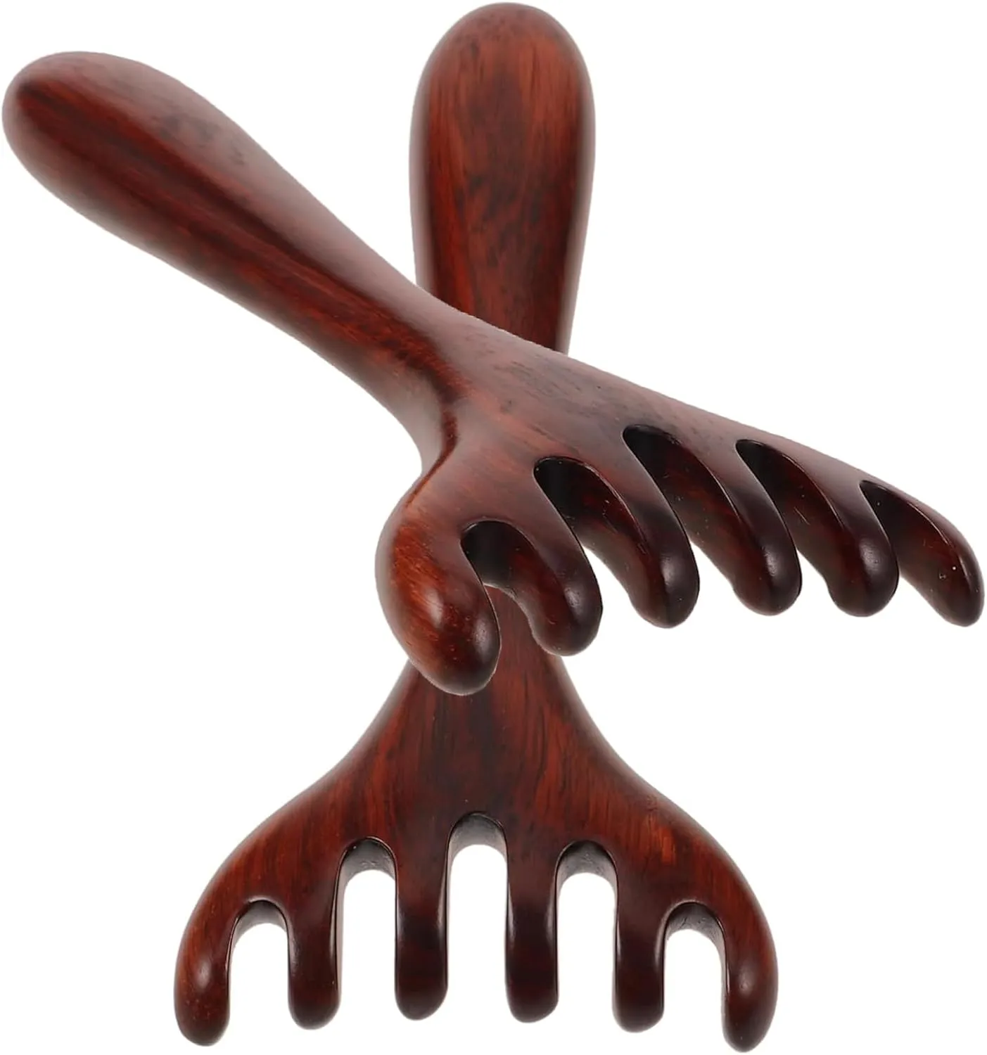 2 Pcs Wooden Massage Comb 6 Claws | Meridian-Dredging Rake Foot Acupoint Massager Perfect for Head, Back, Legs, and feet. Ideal as a Father's Day or Mother's Day Gift!