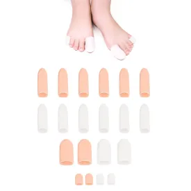 20pcs Gel Toe Protector Cap, Toe Protector, Pure Gel Toe Protector, Big Toe Protector para Callos, Callos, Ampollas (Tono de piel Blanca)