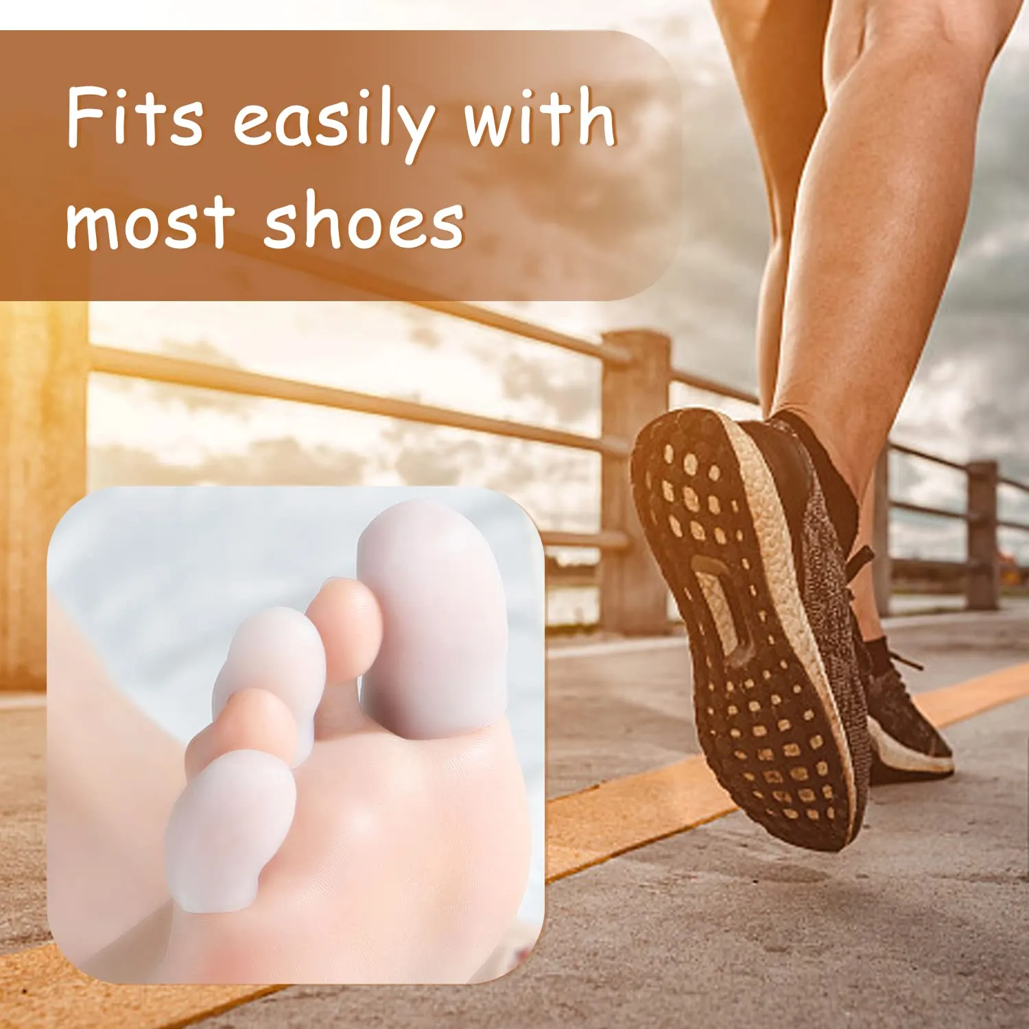 20pcs Gel Toe Protector Cap, Toe Protector, Pure Gel Toe Protector, Big Toe Protector para Callos, Callos, Ampollas (Tono de piel Blanca)