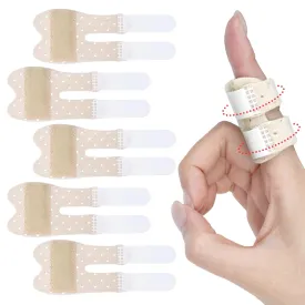 5 PCS Breathable Trigger Finger Splint, Adjustable Finger Brace, Thumb Brace for Broken Strained Arthritis for Thumb, Middle, Index, Ring, Pinky Finger Splint (5, Beige)