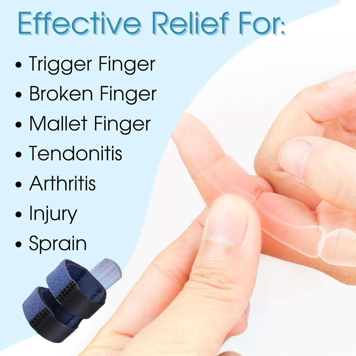 5 Pcs Thumb Finger Splint,Trigger Finger Splints,Finger Brace,Injured Mallet Finger,Broken Fingers Straightening,Pain Relief,Arthritis or Support for Fingers,Suitable for thumb, Index, Middle, Ring, Pinky Finger (Navy Blue)