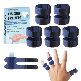 5 Pcs Thumb Finger Splint,Trigger Finger Splints,Finger Brace,Injured Mallet Finger,Broken Fingers Straightening,Pain Relief,Arthritis or Support for Fingers,Suitable for thumb, Index, Middle, Ring, Pinky Finger (Navy Blue)