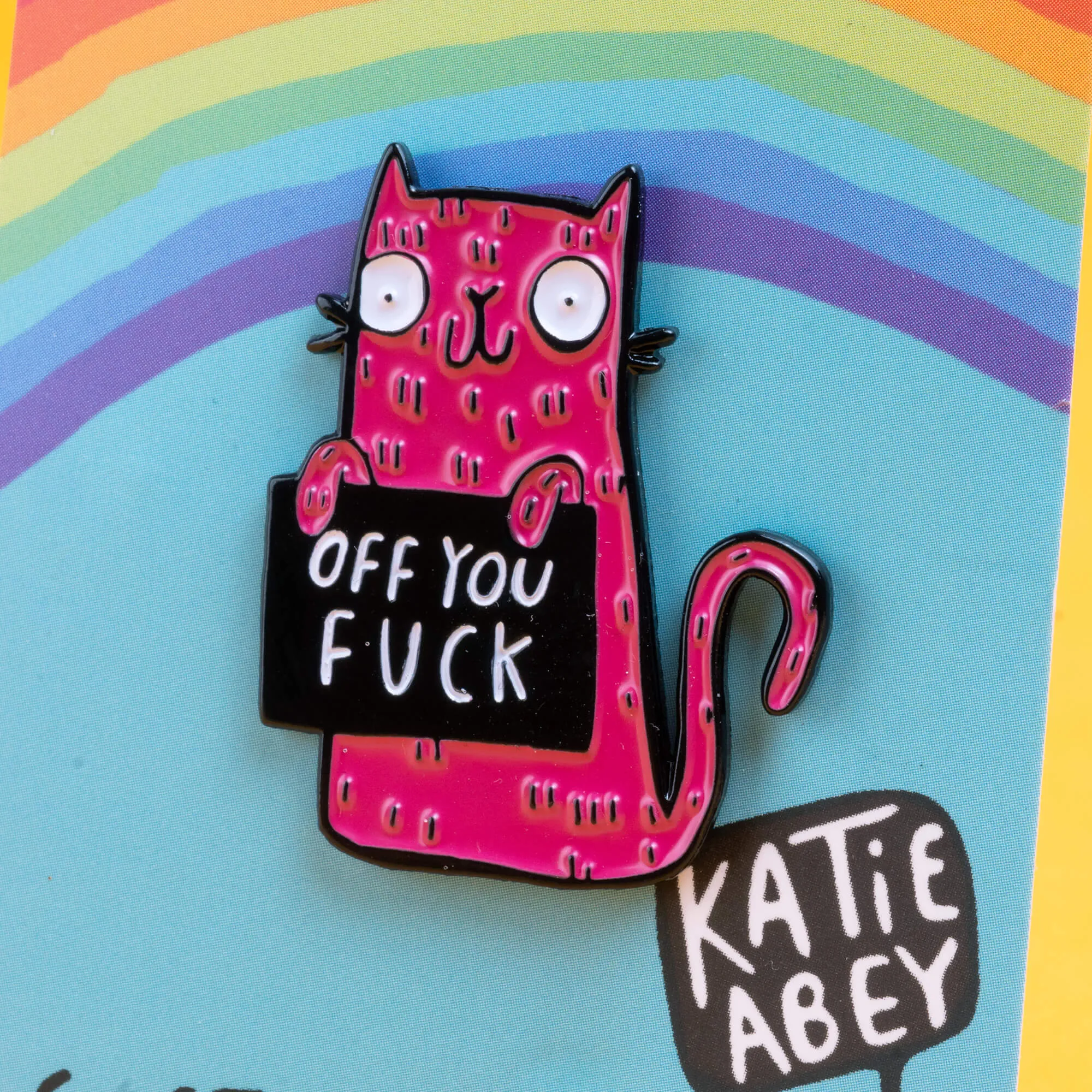 5 x Sweary Cat Off You F*ck Enamel Pin Badge