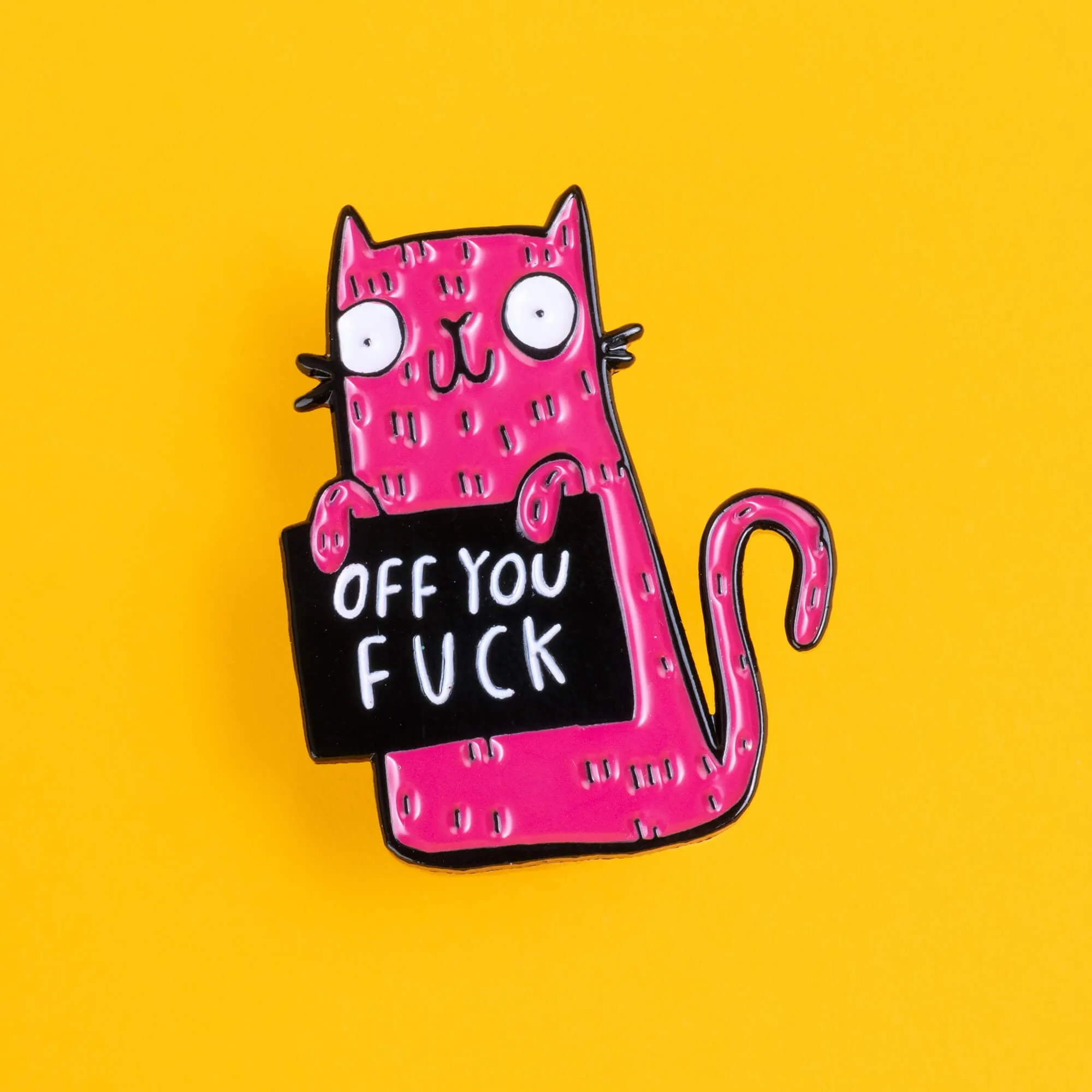 5 x Sweary Cat Off You F*ck Enamel Pin Badge