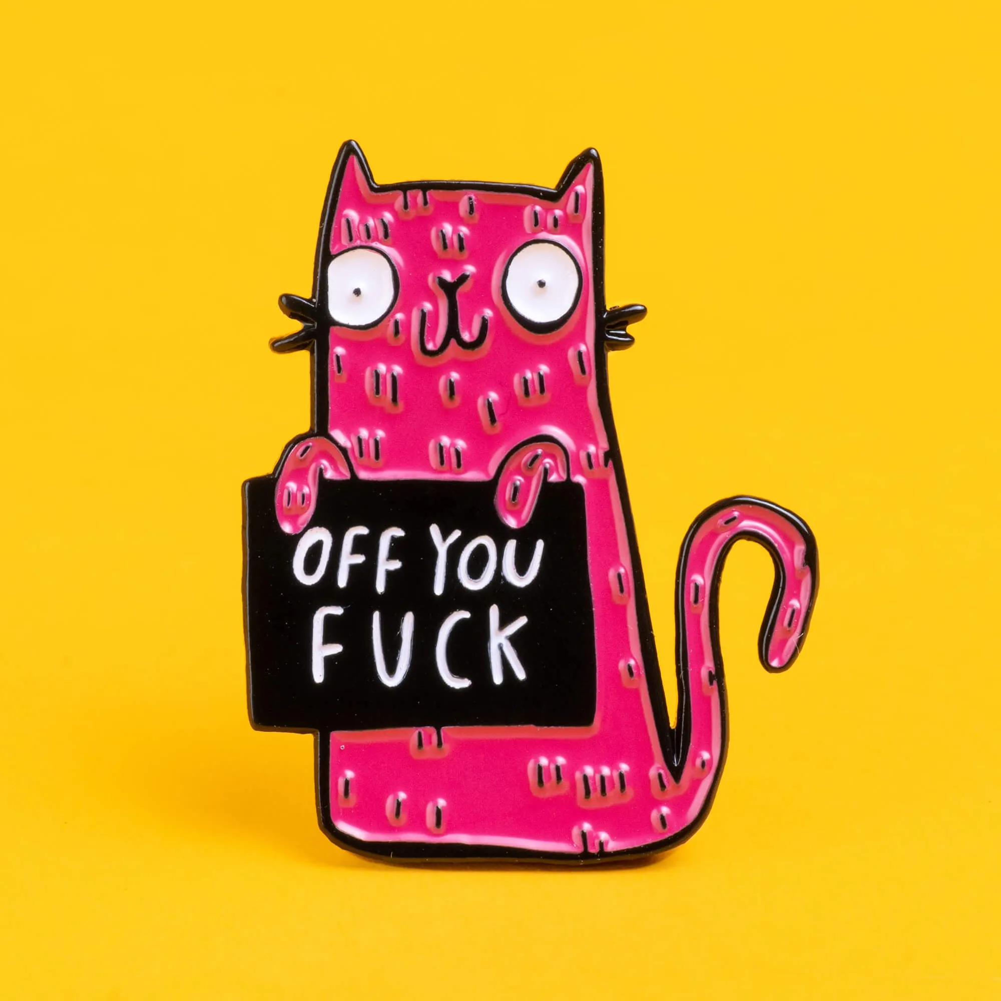 5 x Sweary Cat Off You F*ck Enamel Pin Badge