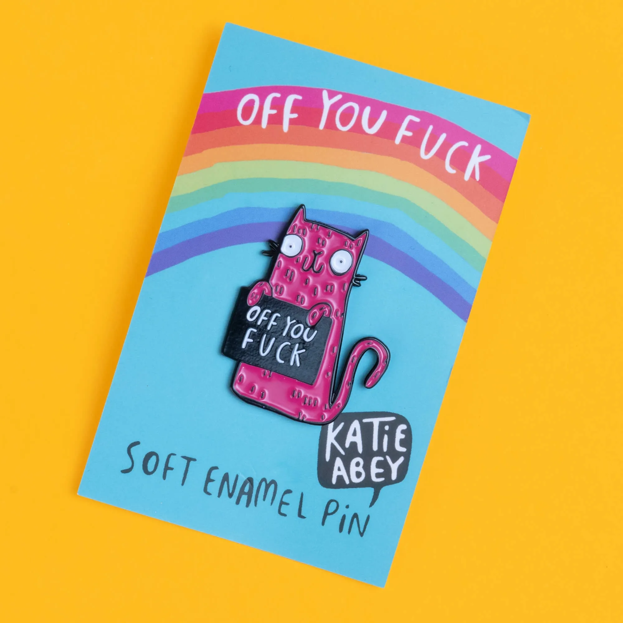 5 x Sweary Cat Off You F*ck Enamel Pin Badge