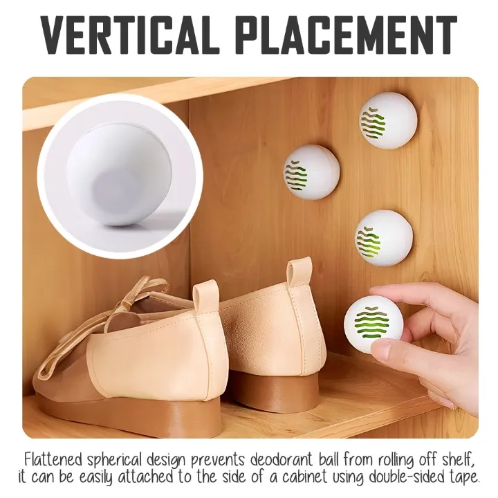 6/10pc Shoe Deodorant Ball Non-Toxic Sneaker Foot Care Air Freshener Perfume Fragrance Closet Wardrobe