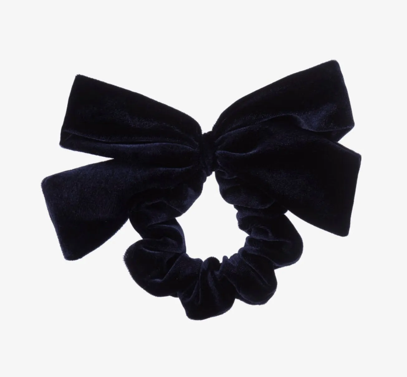 Abel & Lula Girls NAVY Velvet Bowed Ponytail & Bun Hair Scrunchie