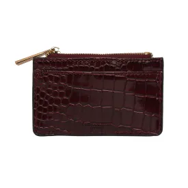 Accessorize London Women's Faux Leather Maroon Patent Cardholder