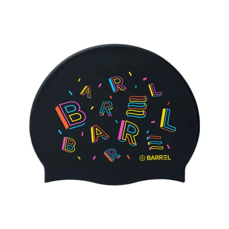 Barrel Galaxy Silicone Swim Cap-BLACK