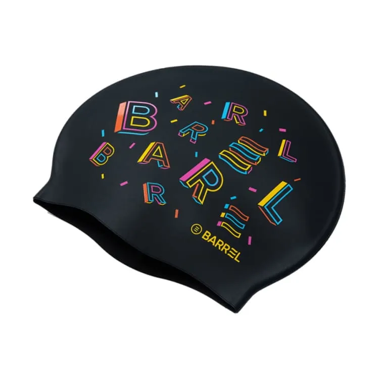 Barrel Galaxy Silicone Swim Cap-BLACK