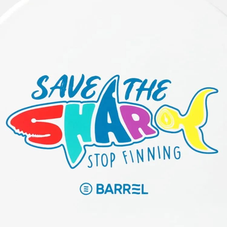 Barrel Save The Shark Silicone Swim Cap-WHITE