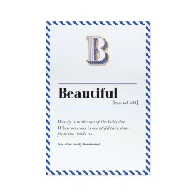 B/Beautiful Pin Badge and Card
