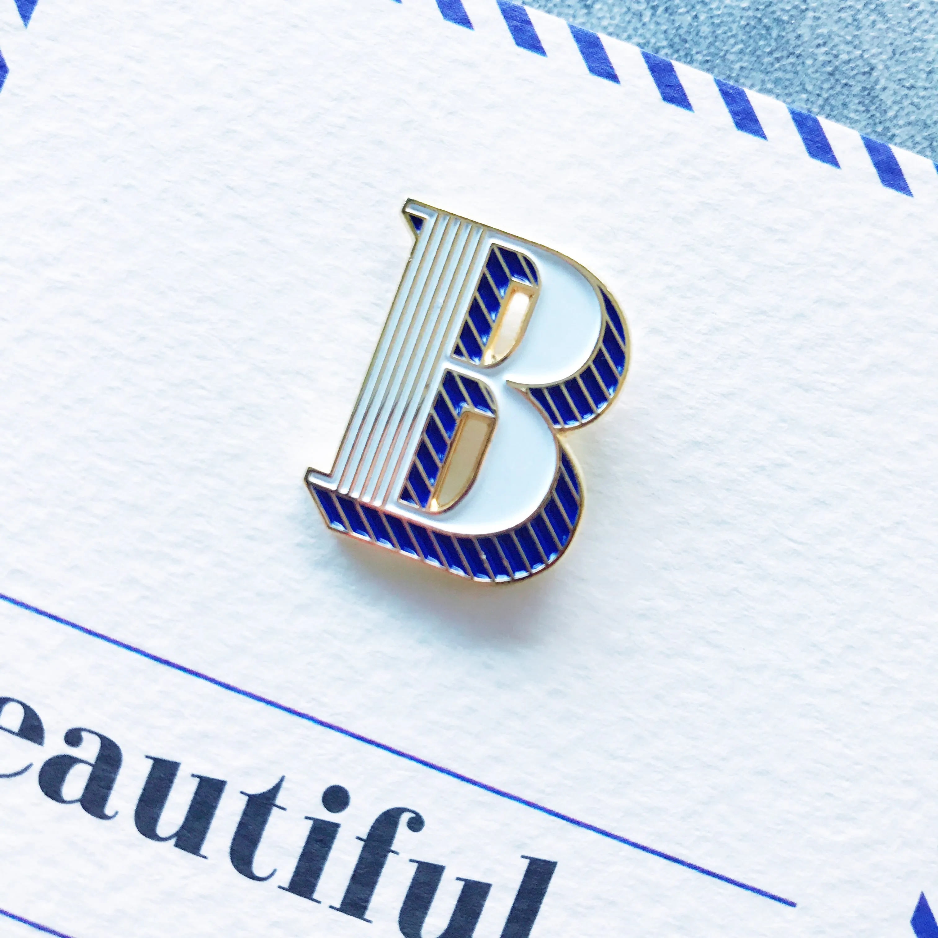 B/Beautiful Pin Badge and Card