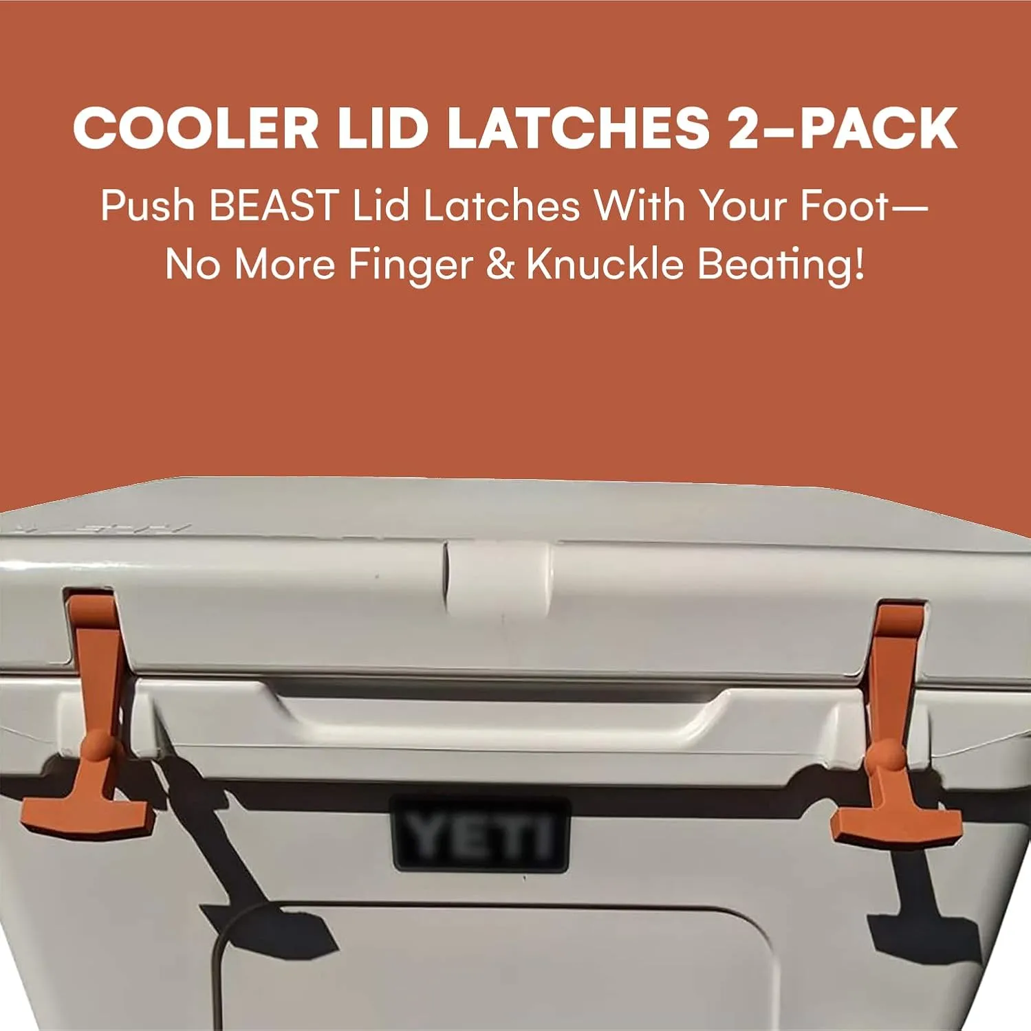 Beast Cooler ACCESORIES 2-Pack Ice Chest Replacement Lid Latches Compatible with Yeti and RTIC Hard Coolers - Strong, Ergonomic Cooler Latch Replacement - Burnt Orange