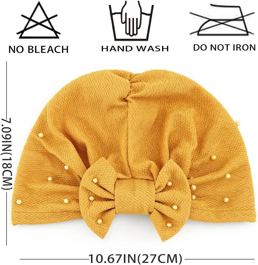 Bohend Stretchy Bowknot Turban Headband Elastic Cap Non Slip Bonnet Beanie Headwrap Hats for Women and Girls