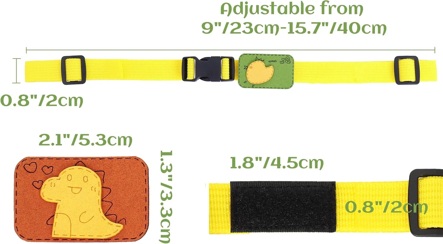 C-ZOFEK Backpack Chest Strap Adjustable Sternum Buckle Strap With Badge Applique 2PCS (Set A)