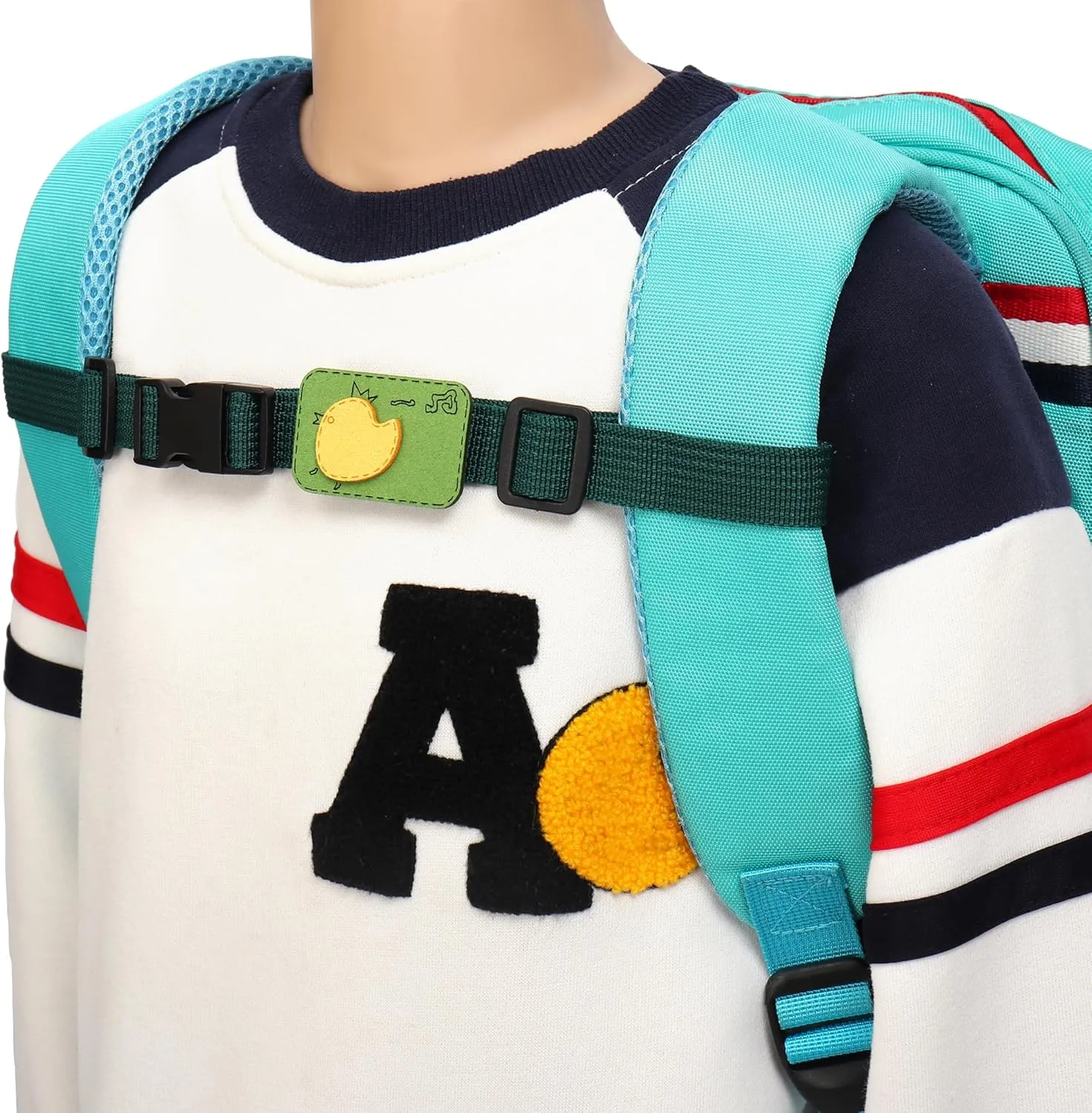 C-ZOFEK Backpack Chest Strap Adjustable Sternum Buckle Strap With Badge Applique 2PCS (Set B)
