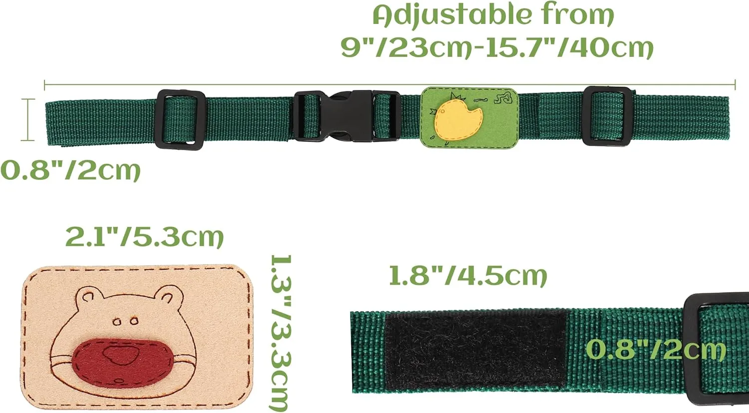 C-ZOFEK Backpack Chest Strap Adjustable Sternum Buckle Strap With Badge Applique 2PCS (Set B)