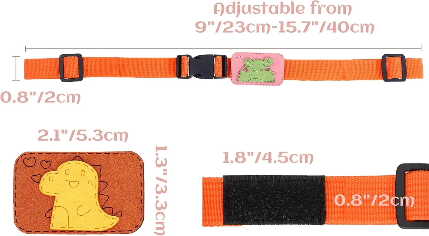 C-ZOFEK Backpack Chest Strap Adjustable Sternum Buckle Strap With Badge Applique 2PCS (Set D)
