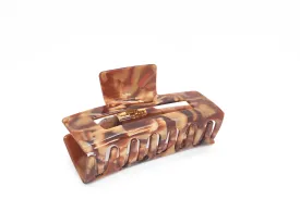 Caramel Marble Rectangular Hair Claw Clip