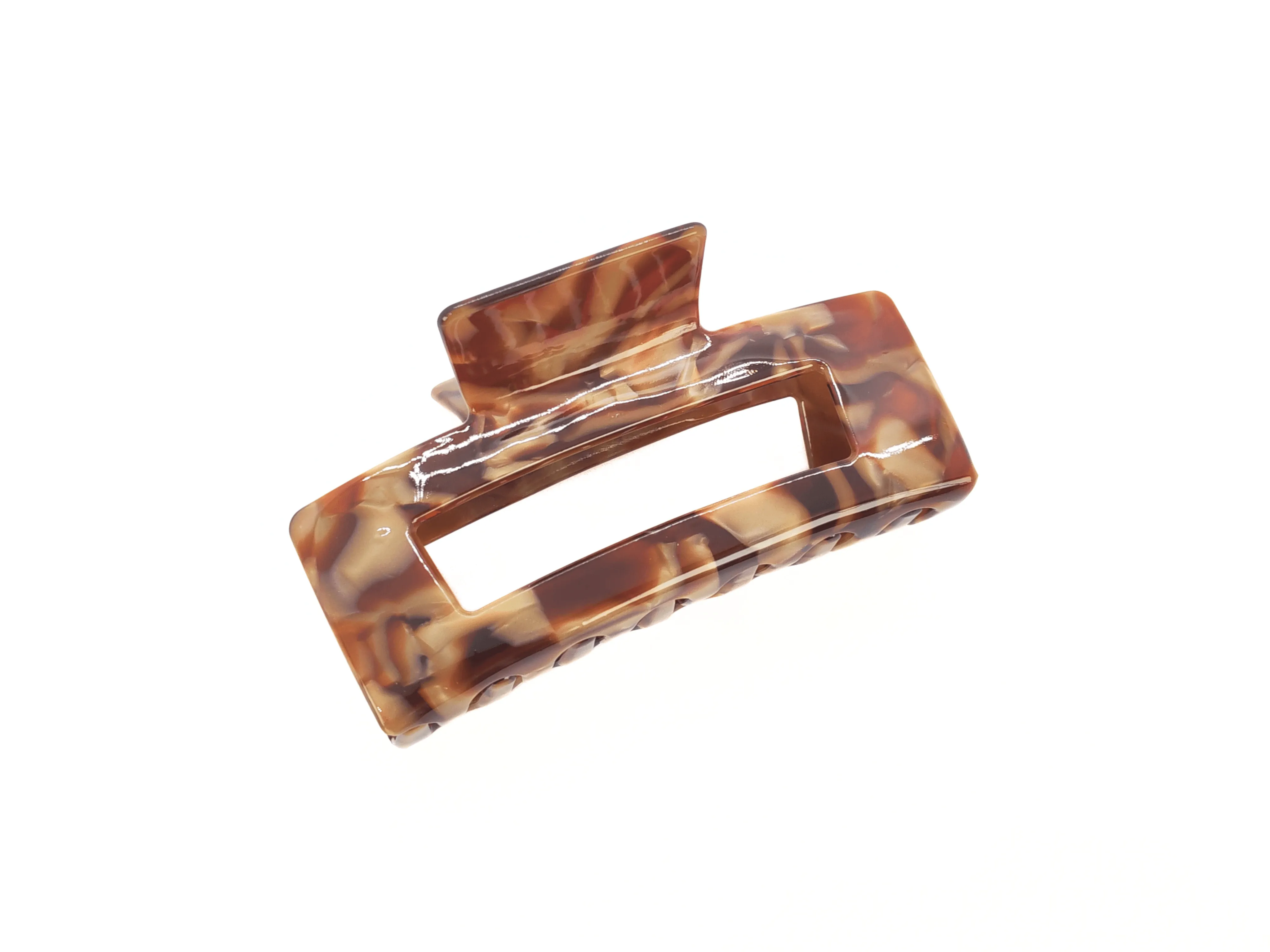 Caramel Marble Rectangular Hair Claw Clip