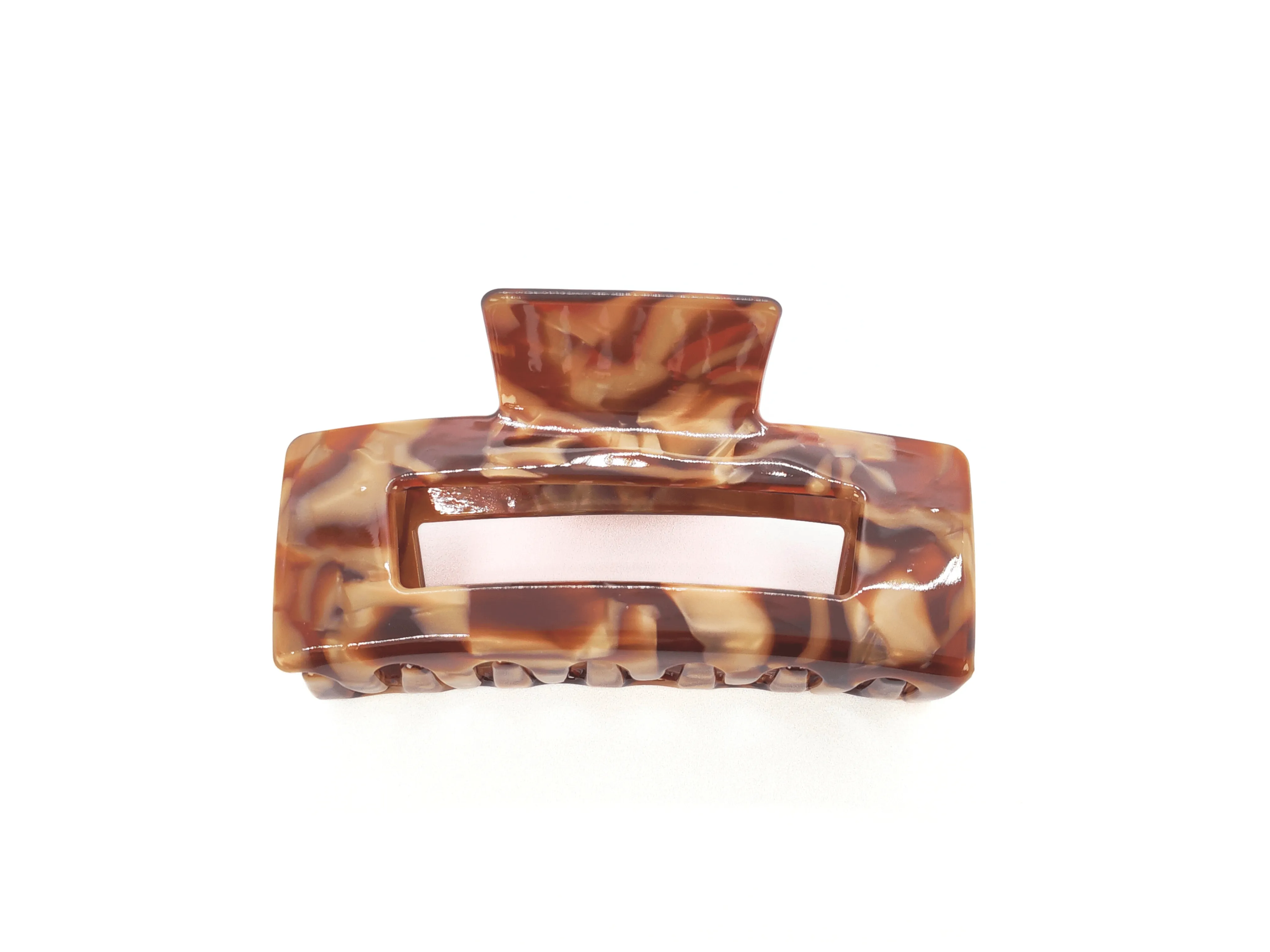 Caramel Marble Rectangular Hair Claw Clip