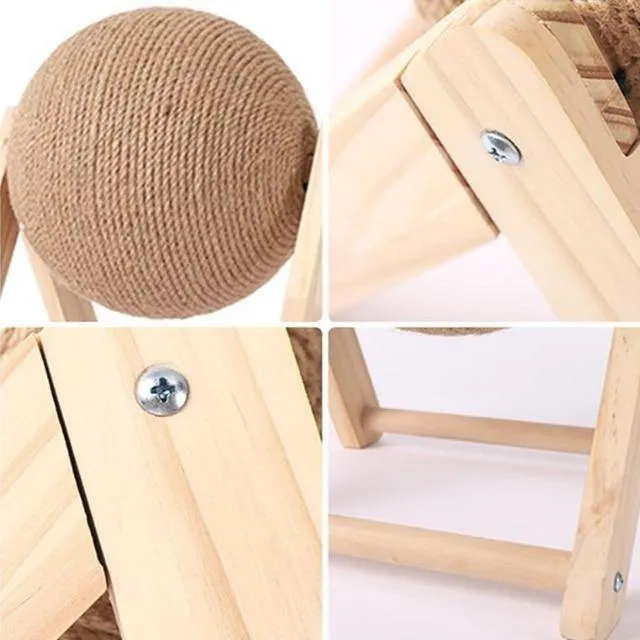 Cat Sisal Rope Ball Toy DIY Grinding Paws Body Scratcher Hair Grooming Ball Auto Roll