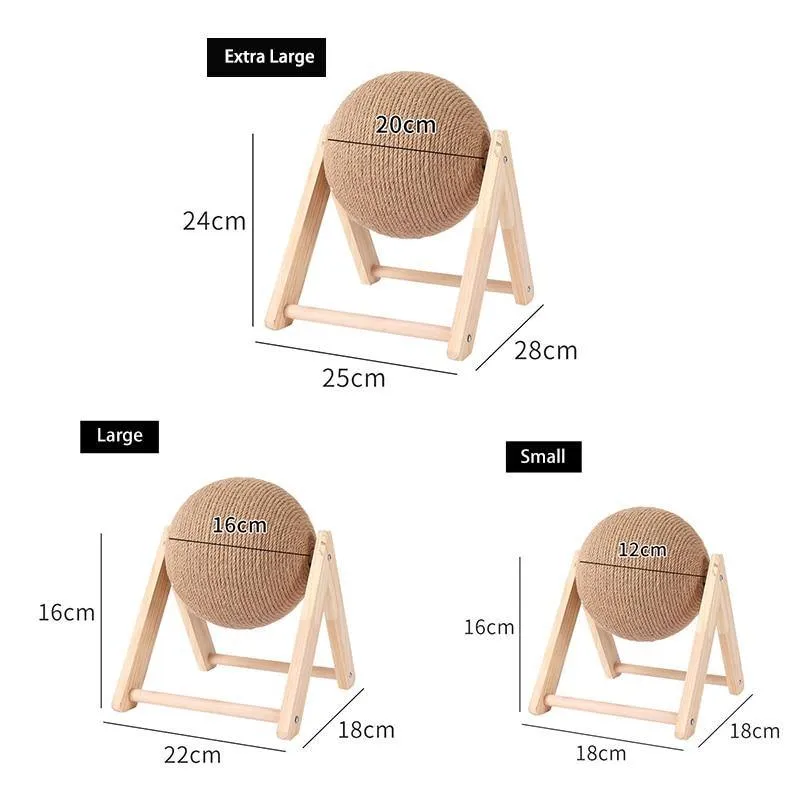 Cat Sisal Rope Ball Toy DIY Grinding Paws Body Scratcher Hair Grooming Ball Auto Roll