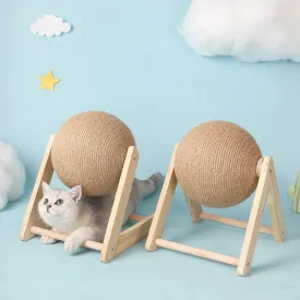 Cat Sisal Rope Ball Toy DIY Grinding Paws Body Scratcher Hair Grooming Ball Auto Roll