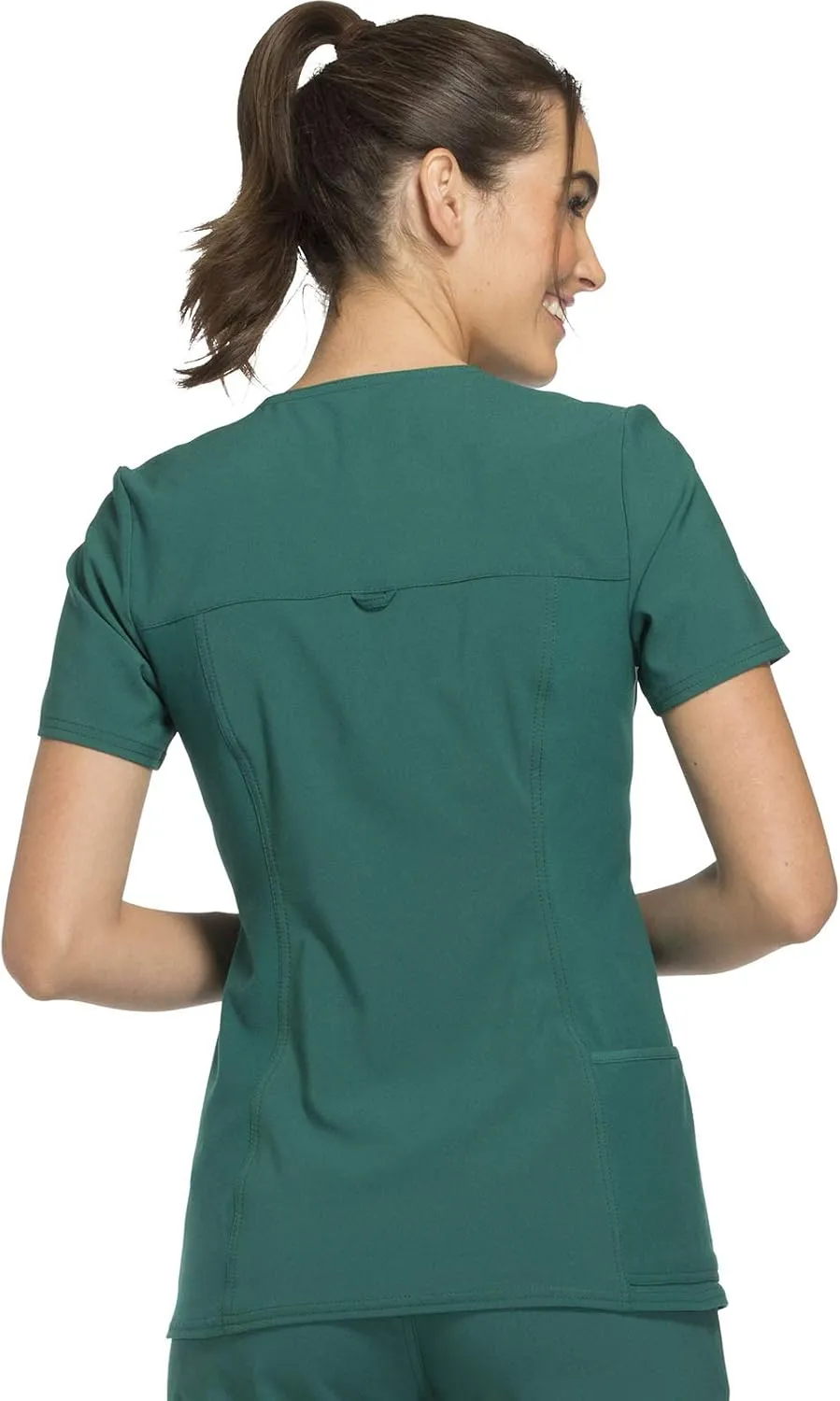Cherokee Women's Medical Scrub Top Iflex V-Neck Knit Panel Top CK605
