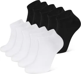 CLOSEMATE 10 Pairs Ankle Socks for Men Women Cotton Comfortable Non Slip Low Cut for Casual