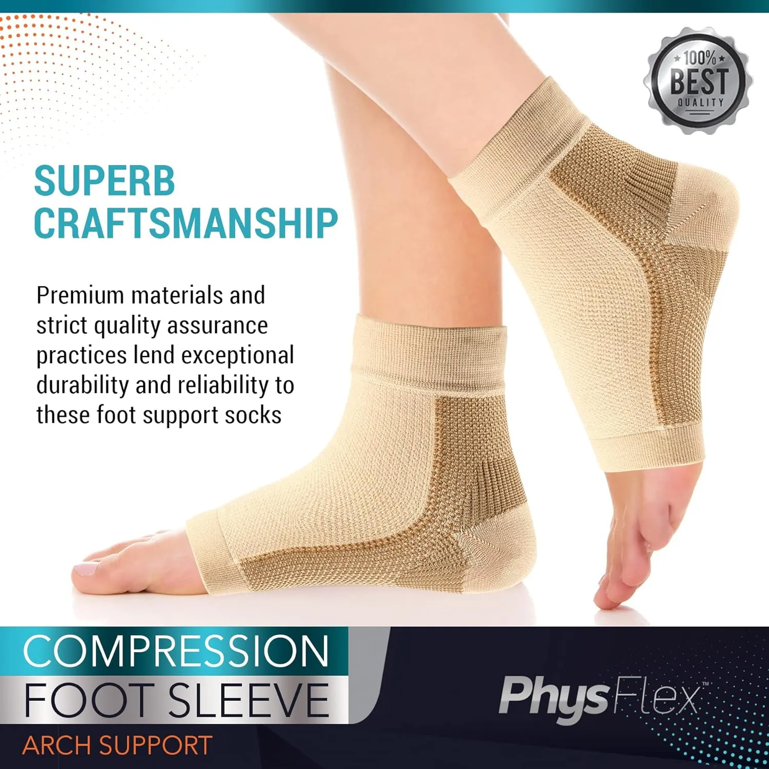 Compression Socks for Plantar Fasciitis, Achilles Tendonitis Relief - (1 Pair) Ankle Compression Sleeve for Heel Spurs, Foot Swelling & Fatigue - Arch Support Brace for Everyday Use