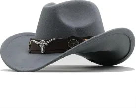 Cowboy Hat Western Cowboy Hat 3 Sizes Woolen Jazz Top Hat Men Ethnic Style Ribbon Felt Cap Riding Fedora Hat