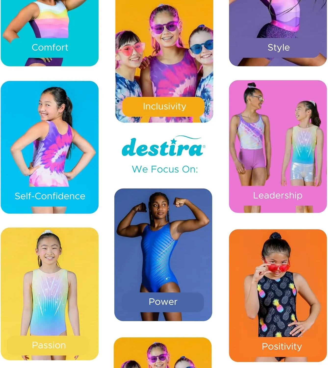 Destira Bear-y Chill Gymnastics Unitard for Girls, Purple Tank Biketard with Bear Ice Cream Cone Design & Matching Scrunchie