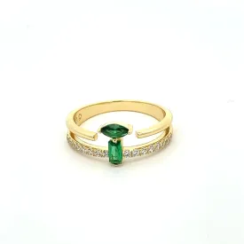 Fashionista Stacked Ring 14K Gold Plated 925 Sterling Silver Zircon Luxury Ring