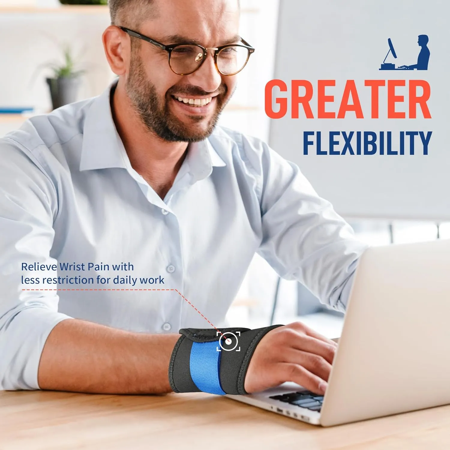 FEATOL 2 Pack Wrist Wraps for Pain, Carpal Tunnel, Tendonitis, Adjustable Wrist Support for Work Men and Women, Daily Protector Right & Left Hand, Large