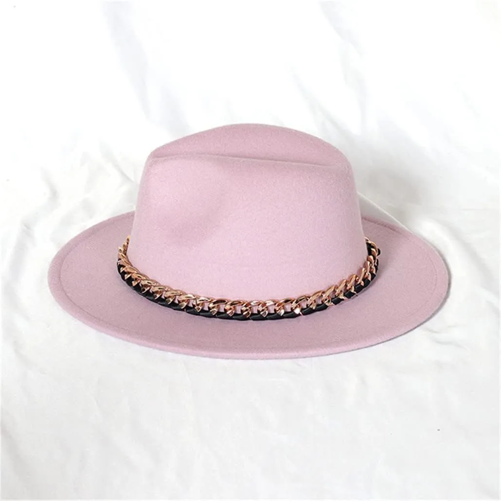 Fedora Hat for Men Women Solid Color Fedora Hat Wide Brim Jazz Hat Autumn Winter Panama Hat