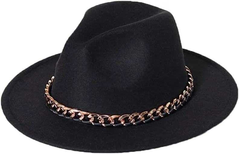 Fedora Hat for Men Women Solid Color Fedora Hat Wide Brim Jazz Hat Autumn Winter Panama Hat