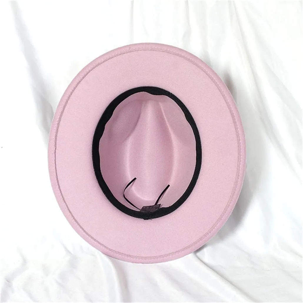 Fedora Hat for Men Women Solid Color Fedora Hat Wide Brim Jazz Hat Autumn Winter Panama Hat