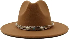 Fedoras Accessories Men's Gentlemen Women's Church Hat Wide Brimmed Jazz Hat Sombrero 5 M55-58cm
