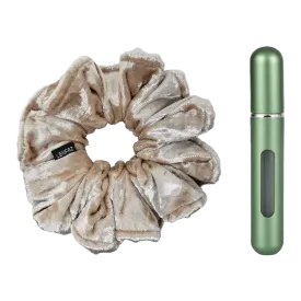 French Vanilla Velvet Scrunchie - Sage Green Mini Perfume Spray Btl.