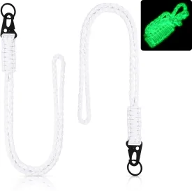 Frienda 2 Set Heavy Duty Paracord Lanyard Necklace Whistles Strap Braided 550 Keychain Lanyard for Outdoor Activities