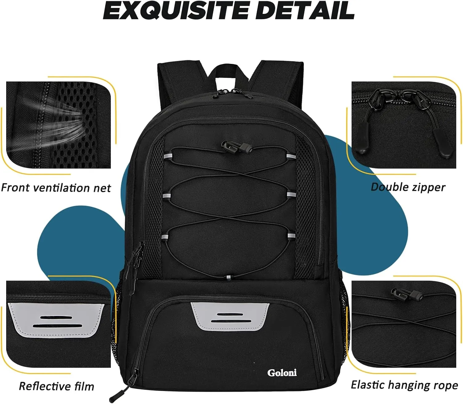 Goloni Soccer Bag, Basketball Bag with Ball Compartment & Shoe Compartment,Large Soccer Backpack for Basketball,GymFootball
