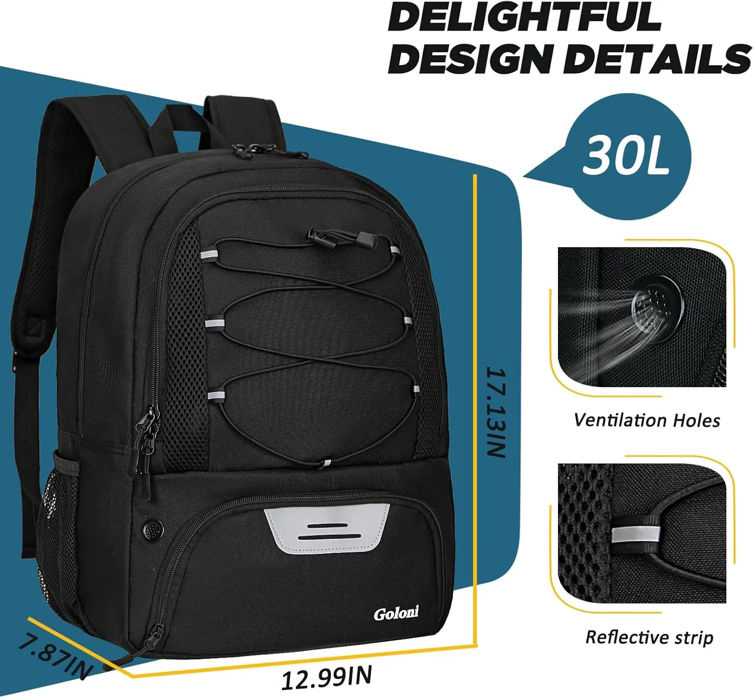 Goloni Soccer Bag, Basketball Bag with Ball Compartment & Shoe Compartment,Large Soccer Backpack for Basketball,GymFootball