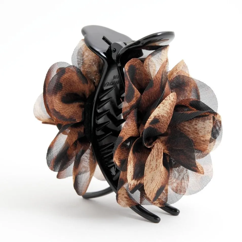 Handmade 3 prong Flower Floral  Lovely Long Height Hair Jaw  Claw Clip