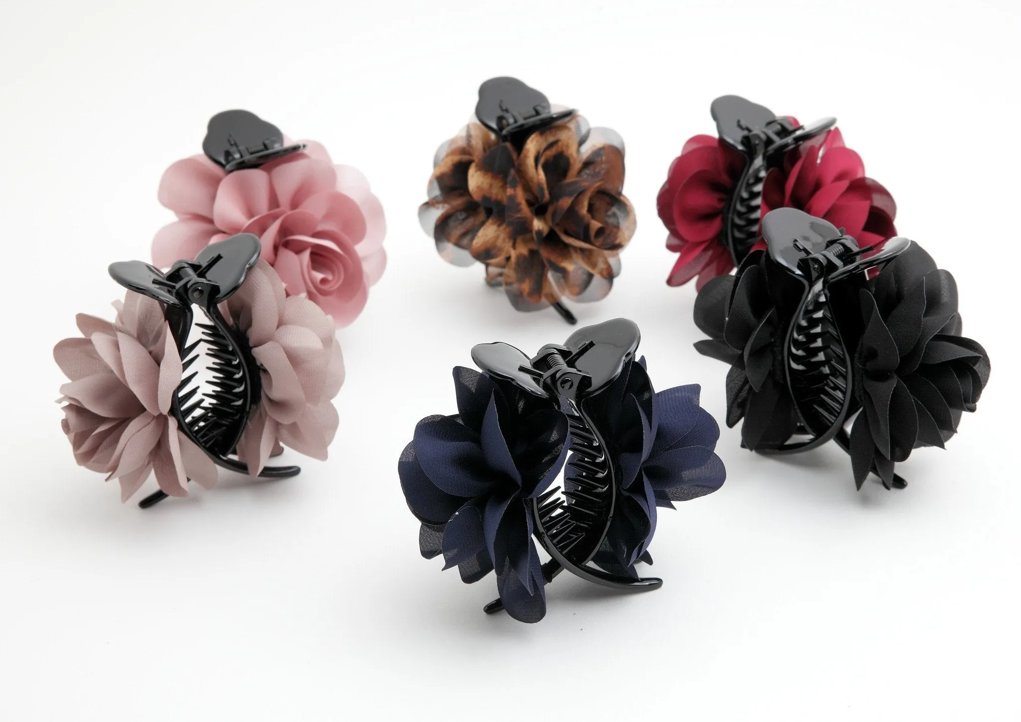 Handmade 3 prong Flower Floral  Lovely Long Height Hair Jaw  Claw Clip