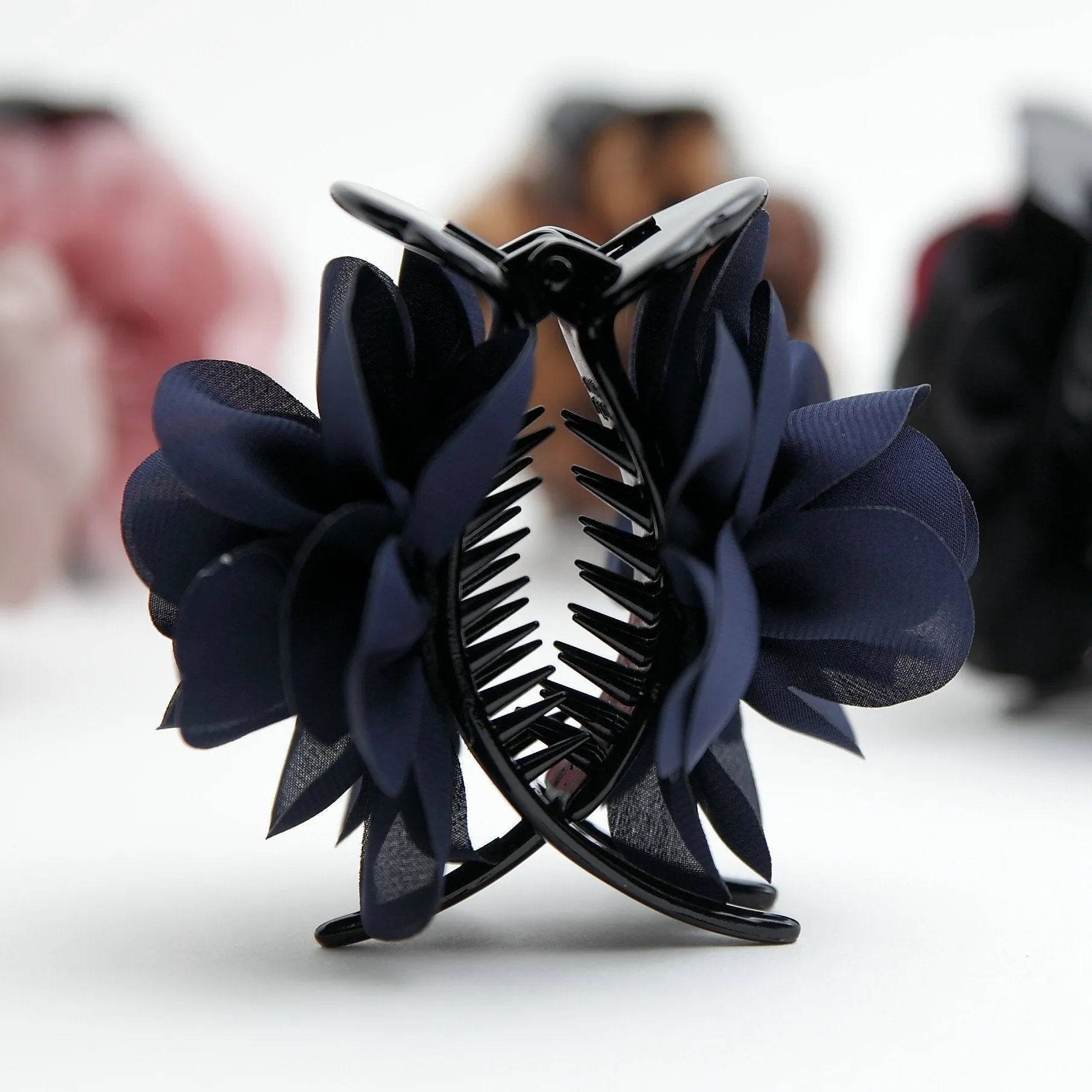 Handmade 3 prong Flower Floral  Lovely Long Height Hair Jaw  Claw Clip