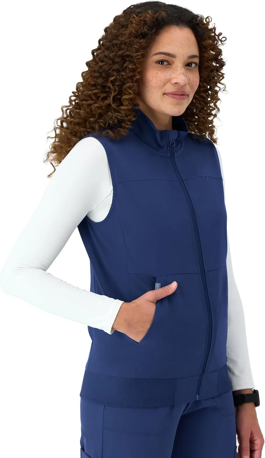 Hanes Women's Comfort Fit Scrubs Healthcare Vest, Moisture-Wicking Stretch Scrubs Vest for Women
