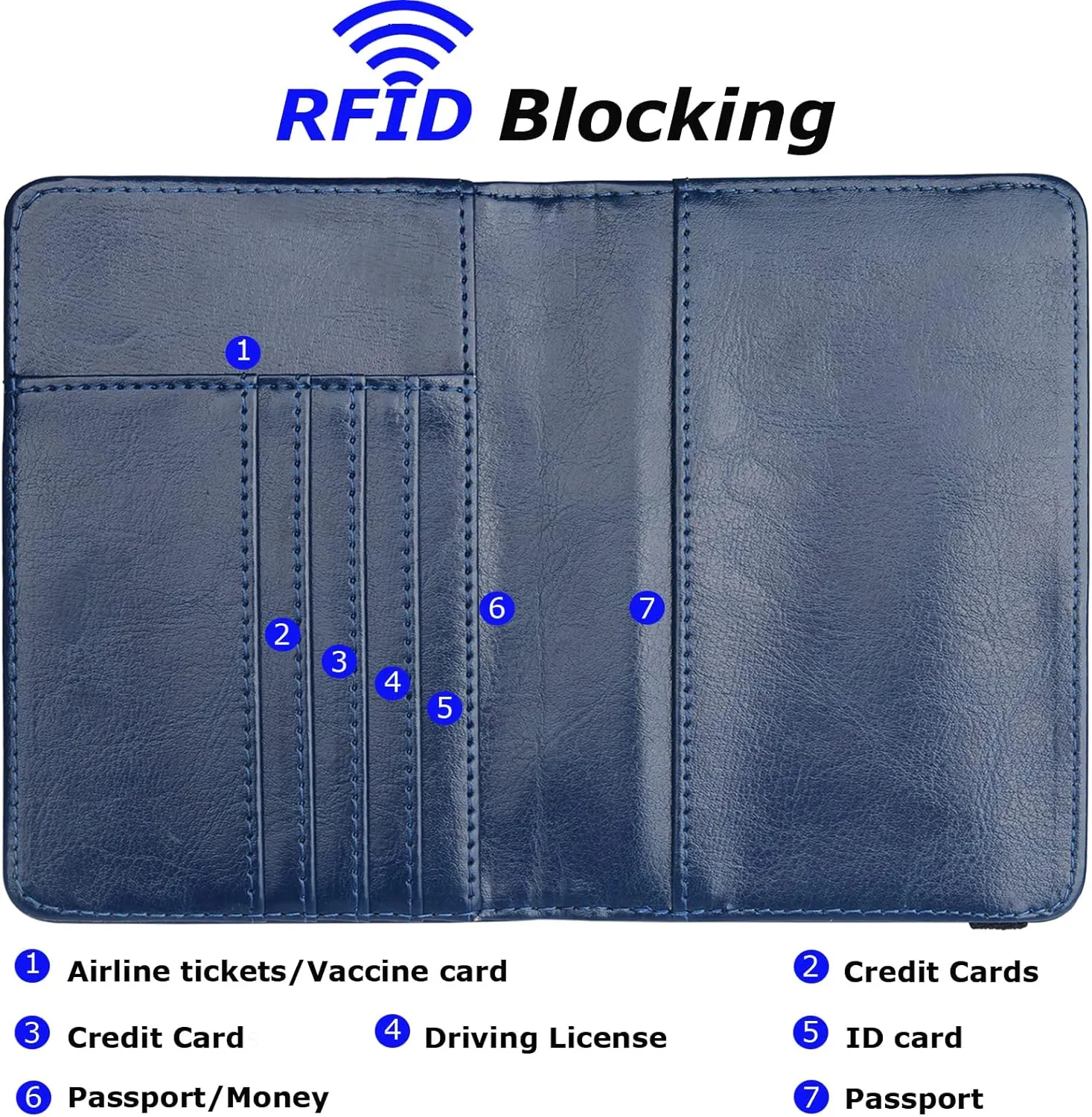Herain Passport Holder Wallet Cover for Men Women Family, Metal US Badge Passport Case Passport Book Holers with RFID Blocking, Travel Essentials Cruise Accessories Must Haves